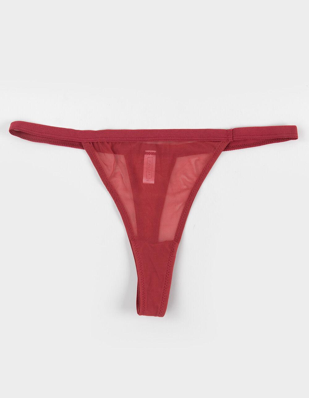 FULL TILT Mesh Thong - CRANBERRY Product Image