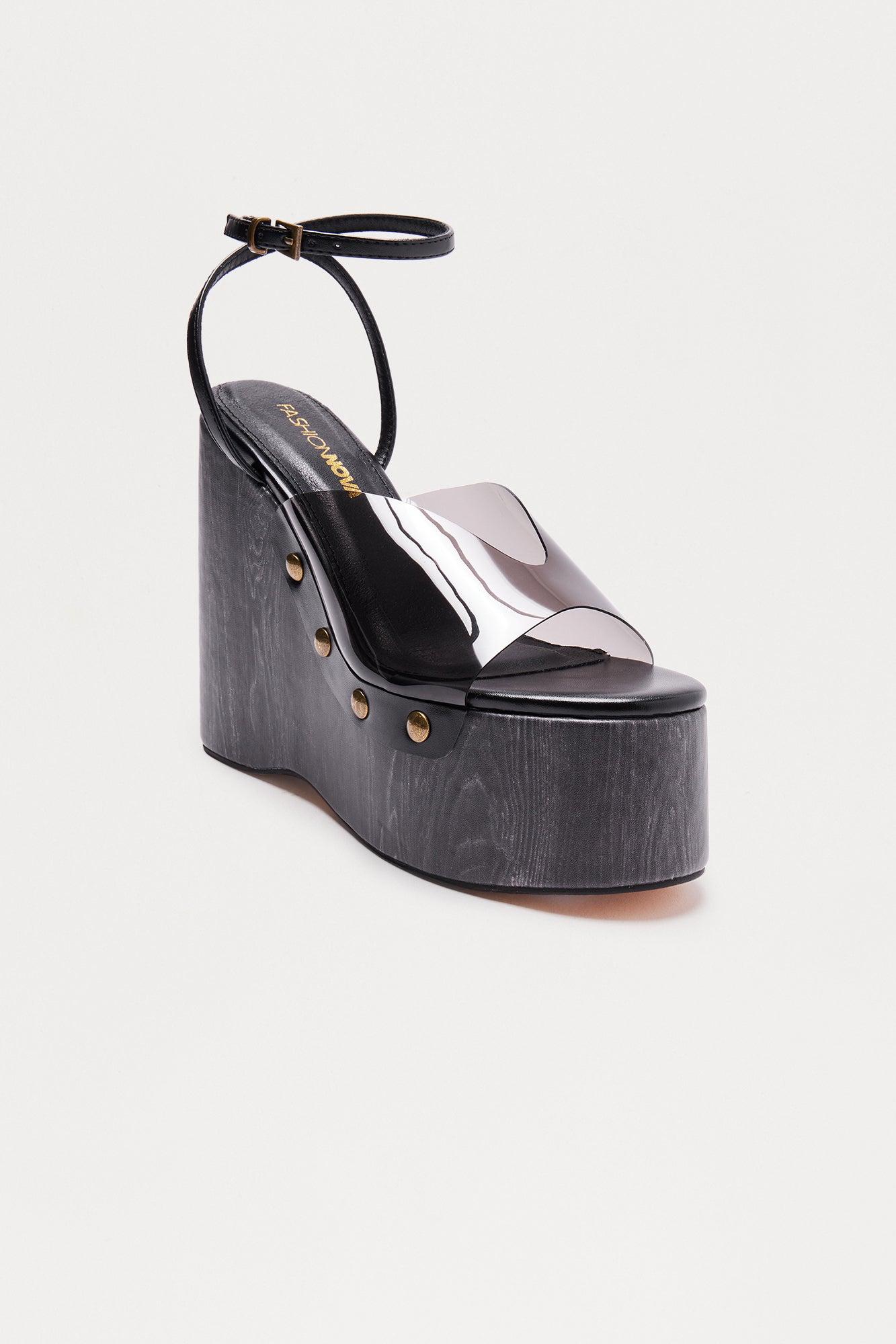 Side Effect Platform Wedges - Black Female Product Image