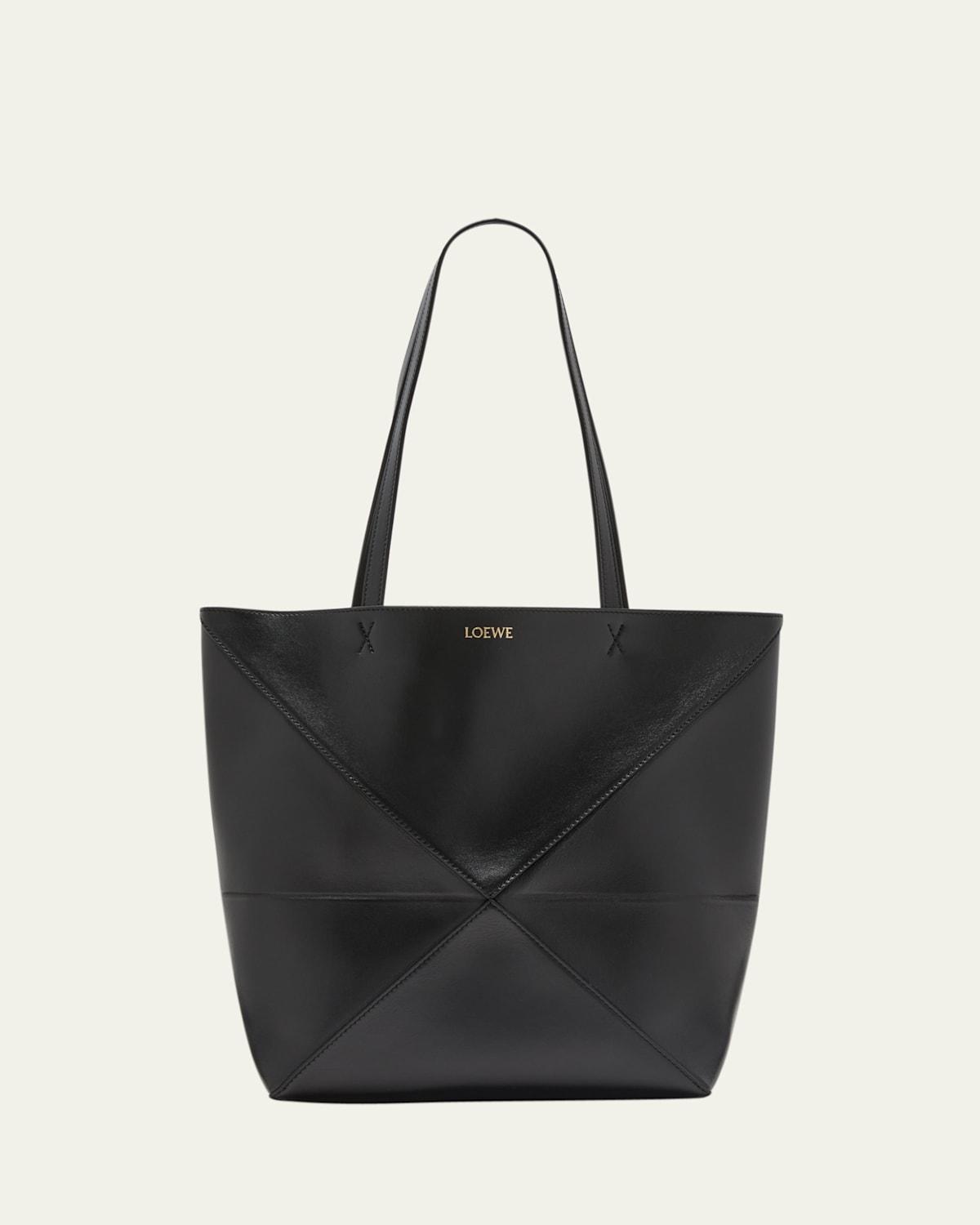 Puzzle Fold Medium Tote Bag in Shiny Leather Product Image