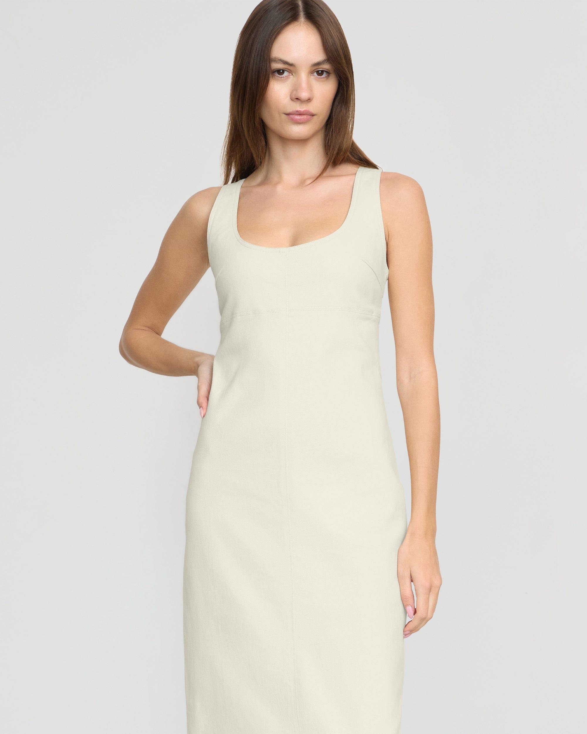 Mona Cotton Twill Scoop-Neck Dress Product Image