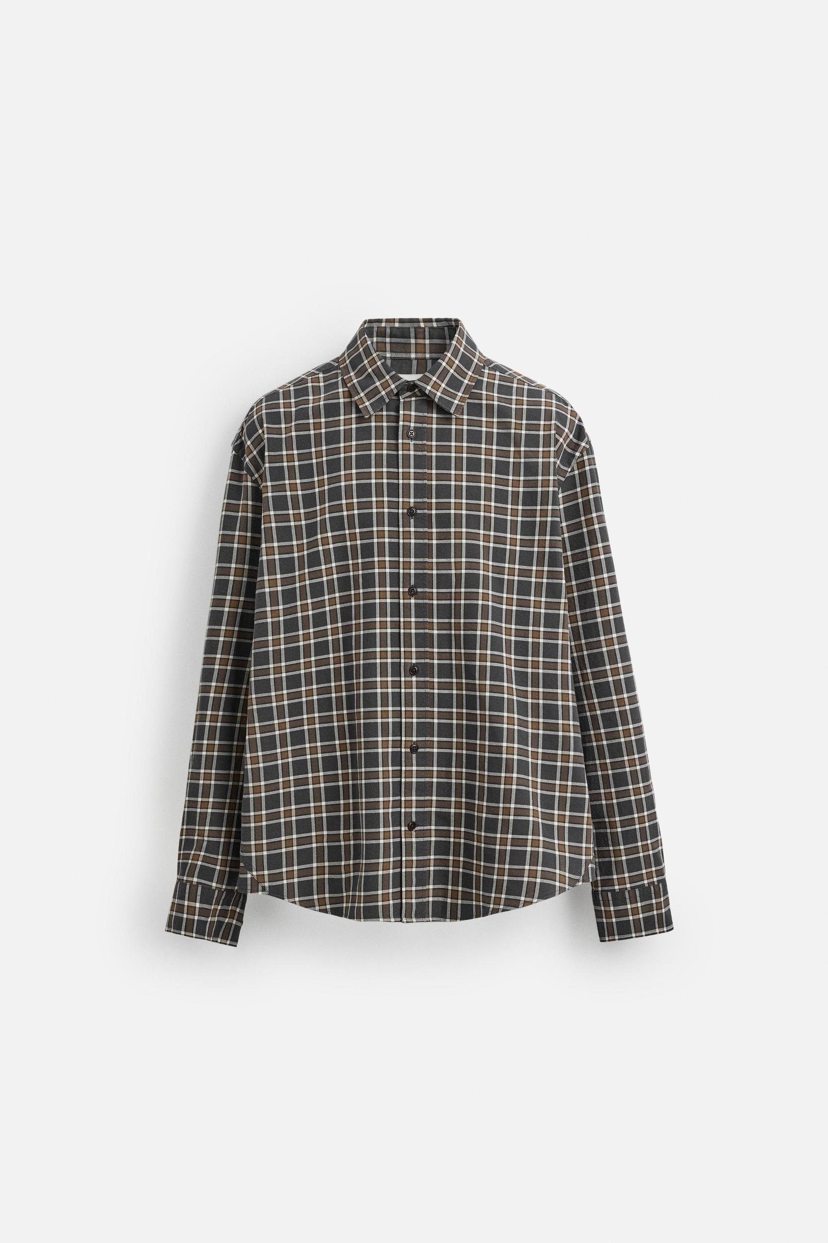 RELAXED FIT PLAID SHIRT Product Image
