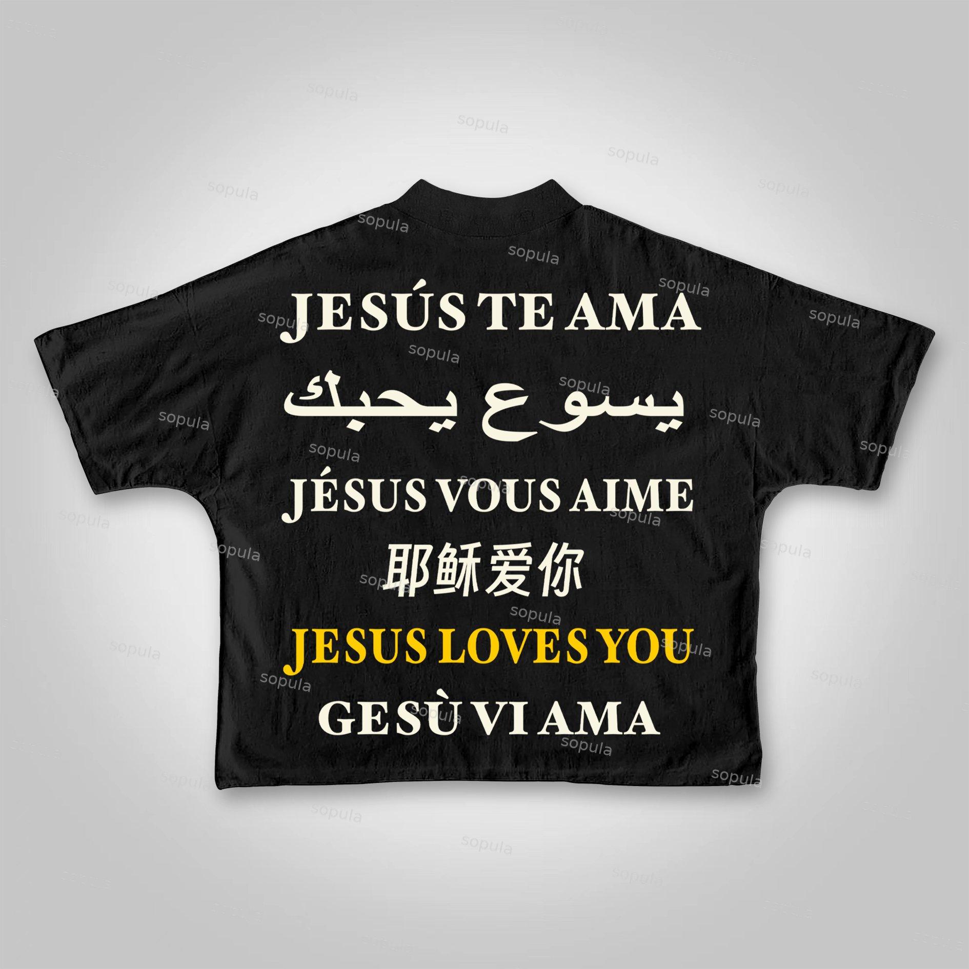 Sopula I Love Jesus. Jesus Loves The World Graphics Cropped T-shirts Product Image