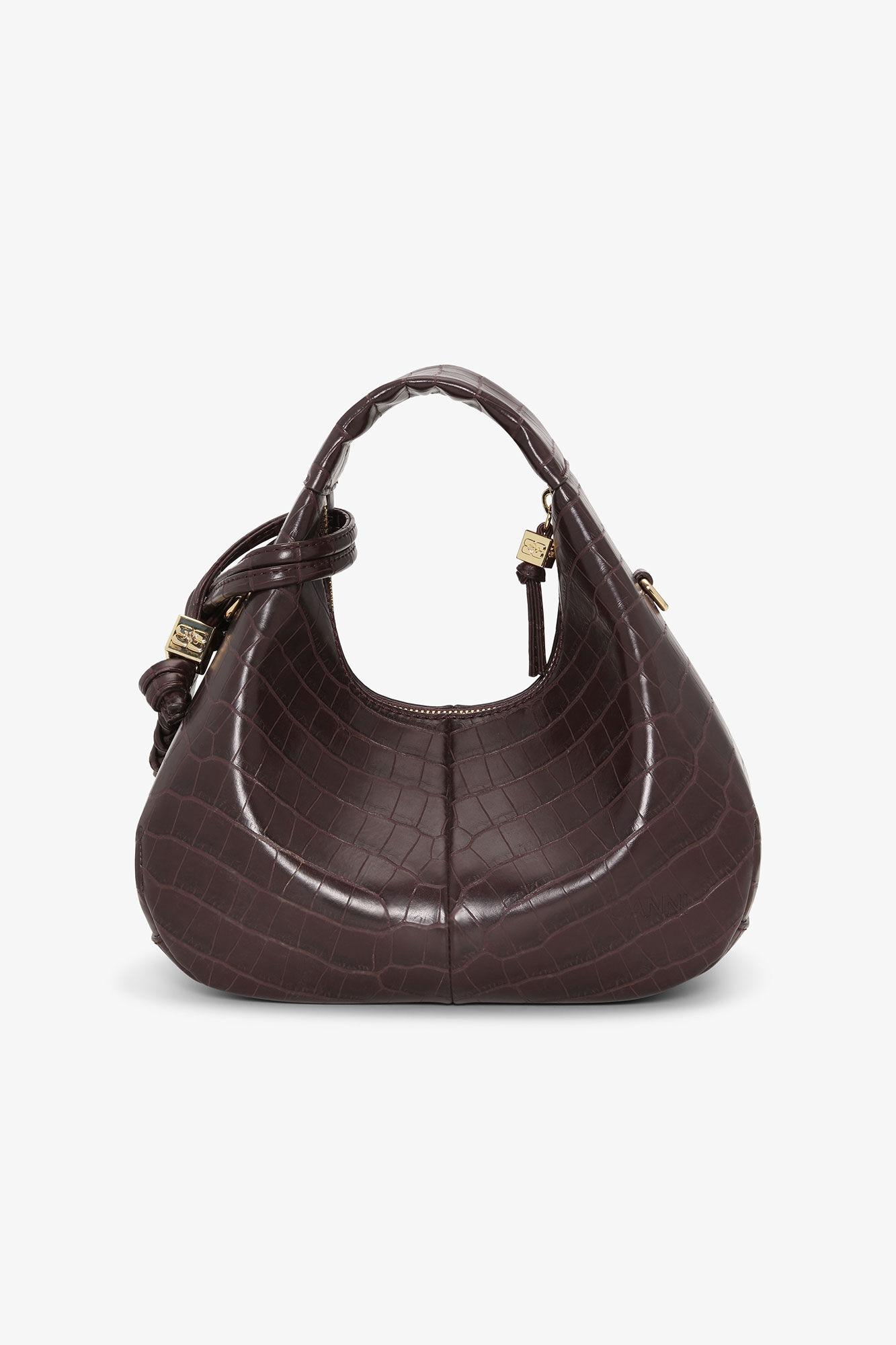 Brown Croco Mini Hobo Bag Product Image
