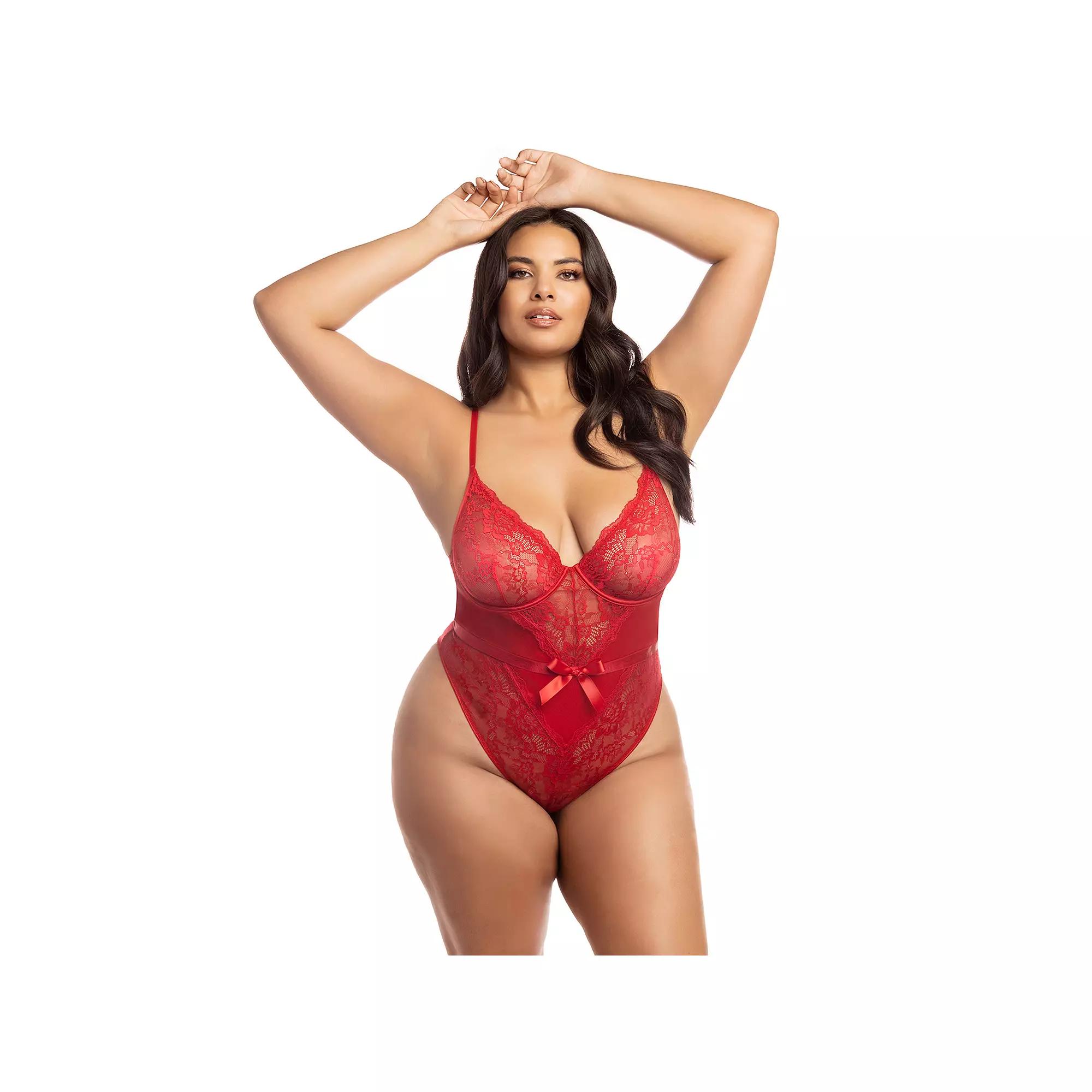 Plus Size Oh La La Cheri Hailey Teddy 51-11526X, Women's, Size: 2XL, Red Product Image