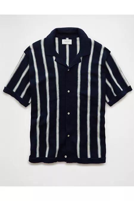 AE Weekend Striped Button-Up Sweater Polo Shirt Men's Product Image