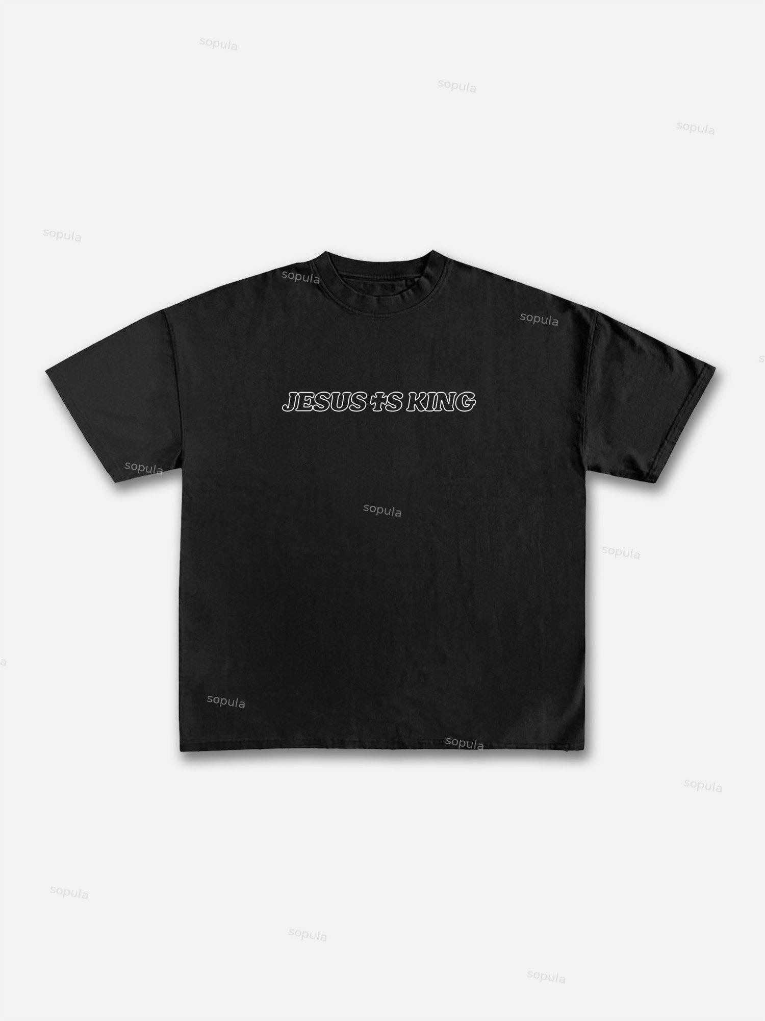 Jesus Is King Bible Jesus Graphic Cotton T-shirt Product Image