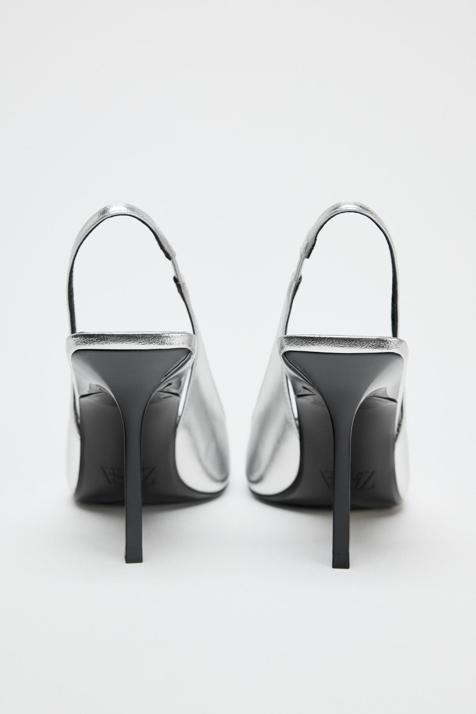 METALLIC EFFECT HEELED SANDALS Product Image