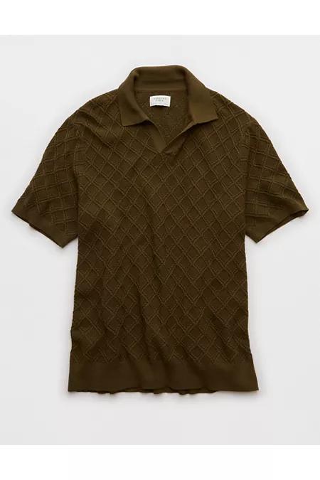 AE Weekend Cable Knit Sweater Polo Shirt Men's Product Image