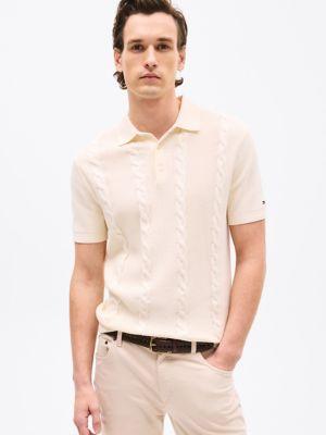 Cable Knit Polo Sweater Product Image