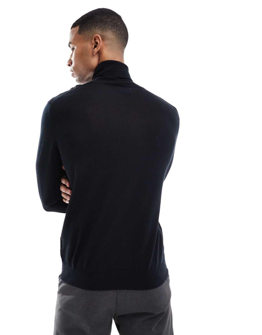 Scalpers roll neck sweater in black   Product Image