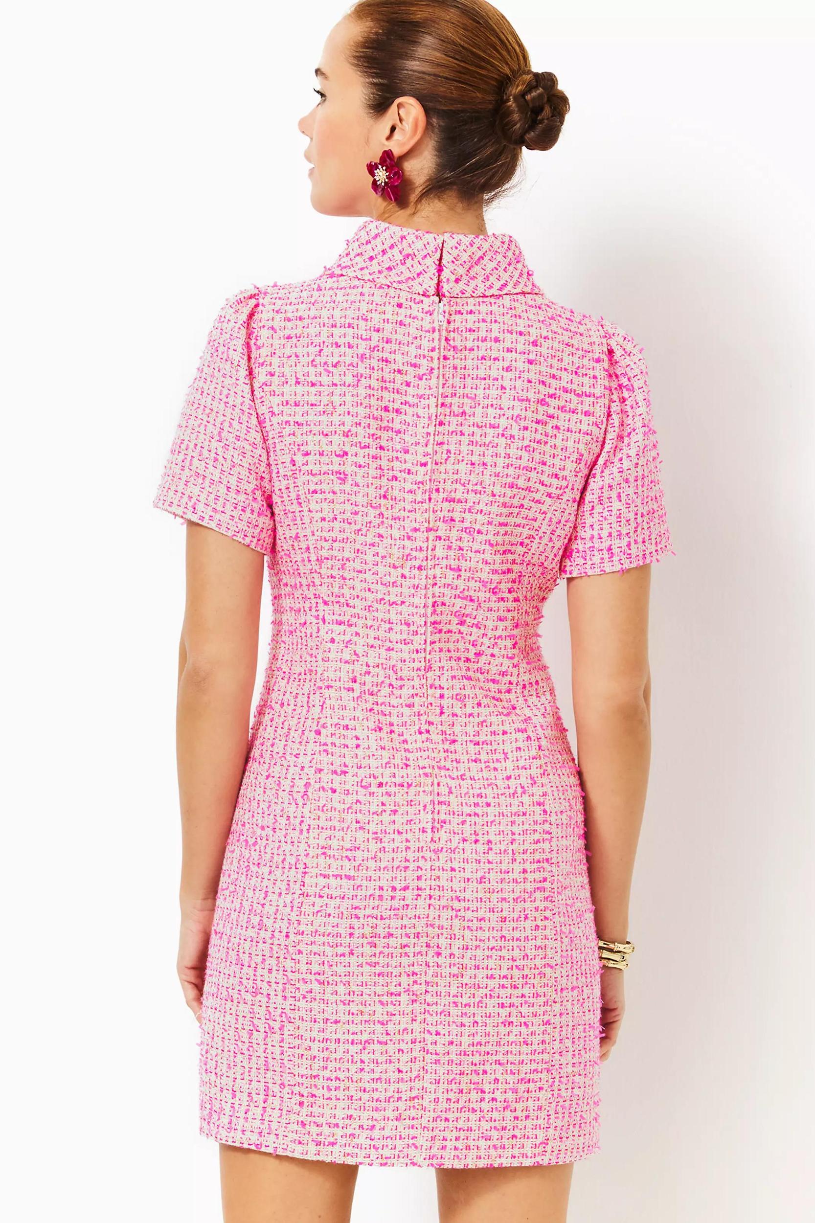 Tiessa Short Sleeve Boucle Shift Dress Product Image