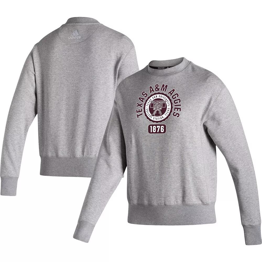 Women's adidas Heathered Gray Texas A&M Aggies Vintage Circle Pullover Sweatshirt,  Product Image
