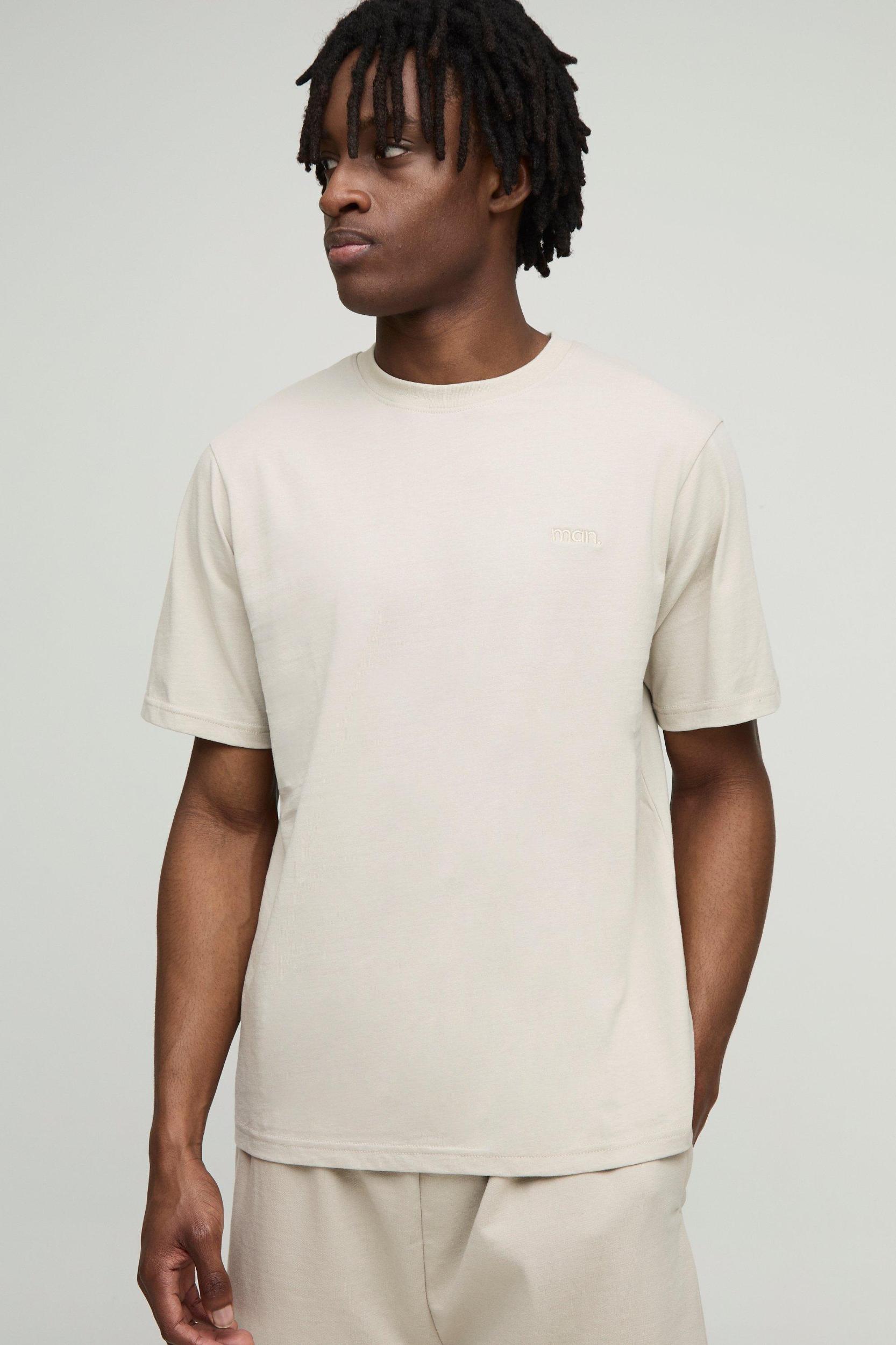 Regular Fit MAN. Basic Crew Neck T-Shirt | boohooMAN USA Product Image
