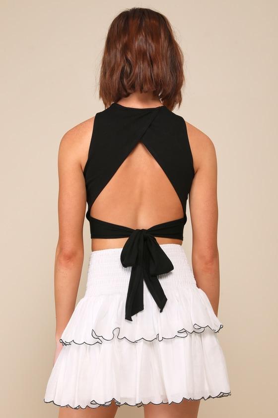 Charming Time White Smocked Tiered Mini Skirt Product Image