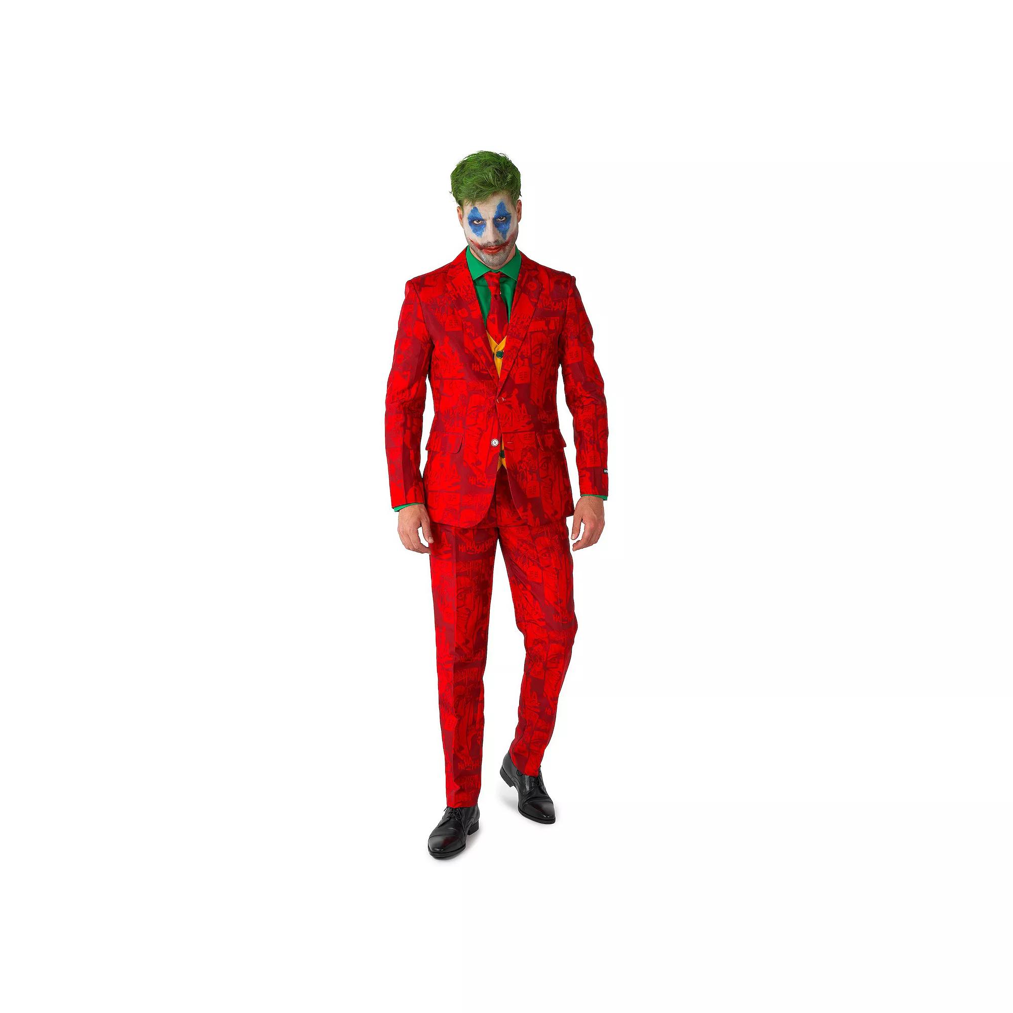 Men's Suitmeister DC Comics Scarlet Joker Halloween Slim-Fit Novelty Suit & Tie Set, Red Joker Product Image