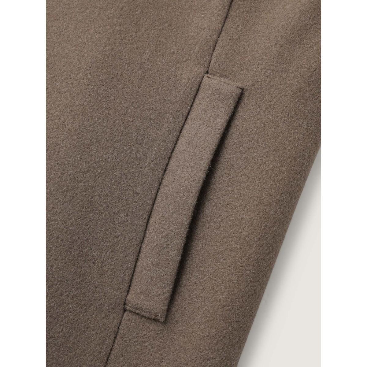 Plus Size Double-Breasted Pockets Notched Lapels Coat Women LightBrown Timeless Button Ladies Elegant Winter Coats BloomChic 26/4X Product Image