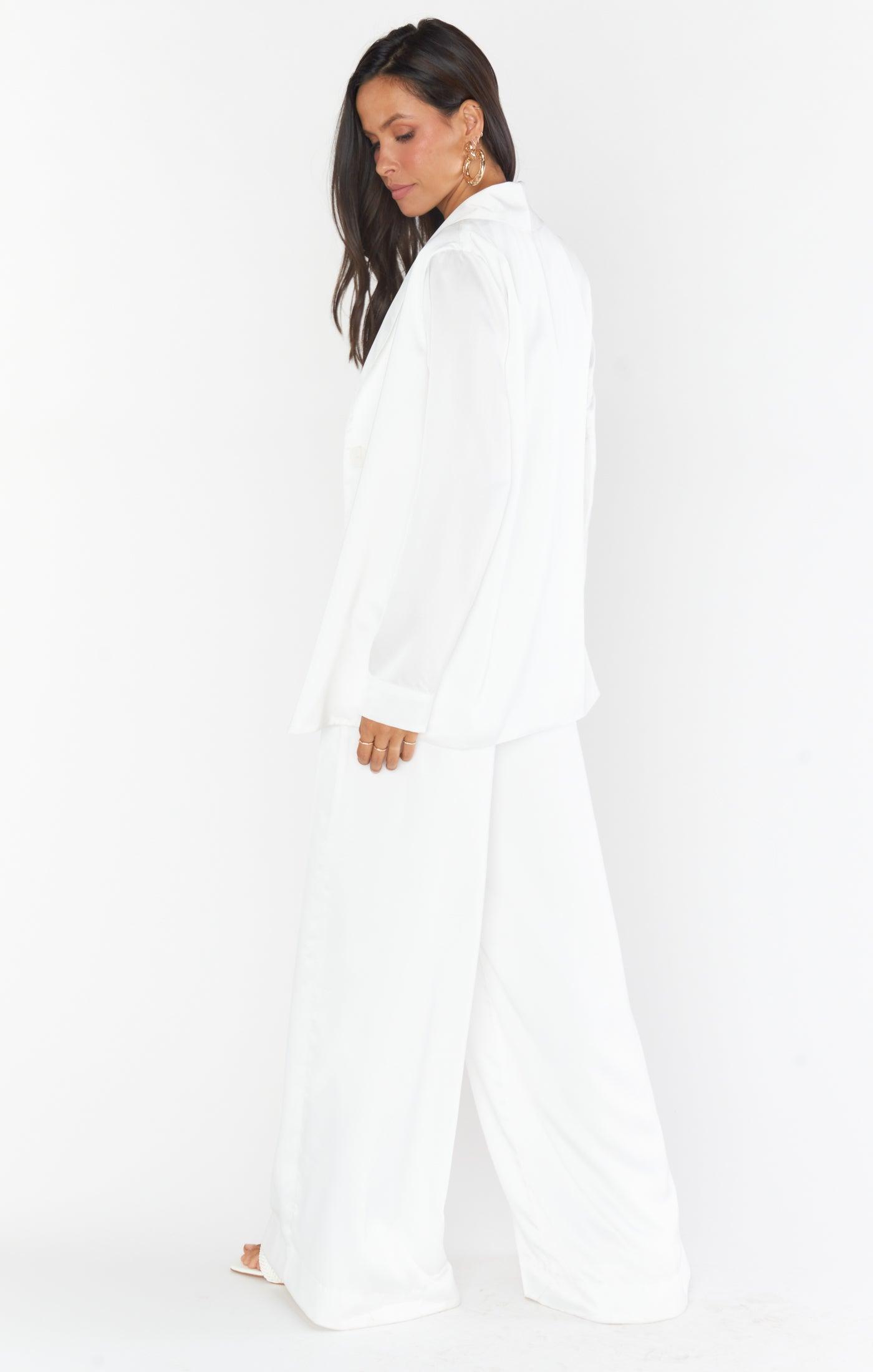 Irwin Pants ~ Ivory Luxe Satin Product Image
