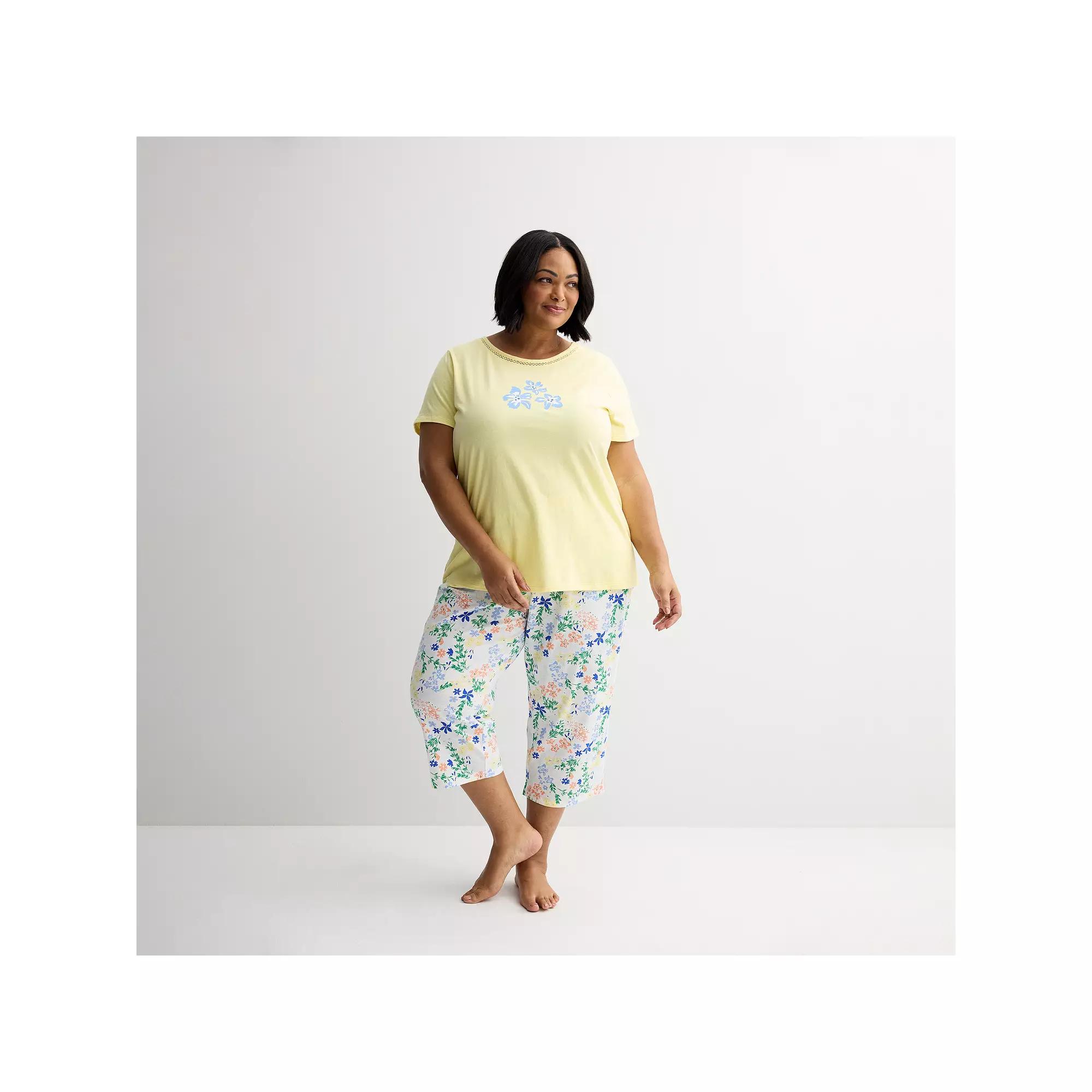 Plus Size Croft & Barrow® Mom's Day Pocket Sleep Set, Women's, Size: 3XL, Fancy Tropical Product Image