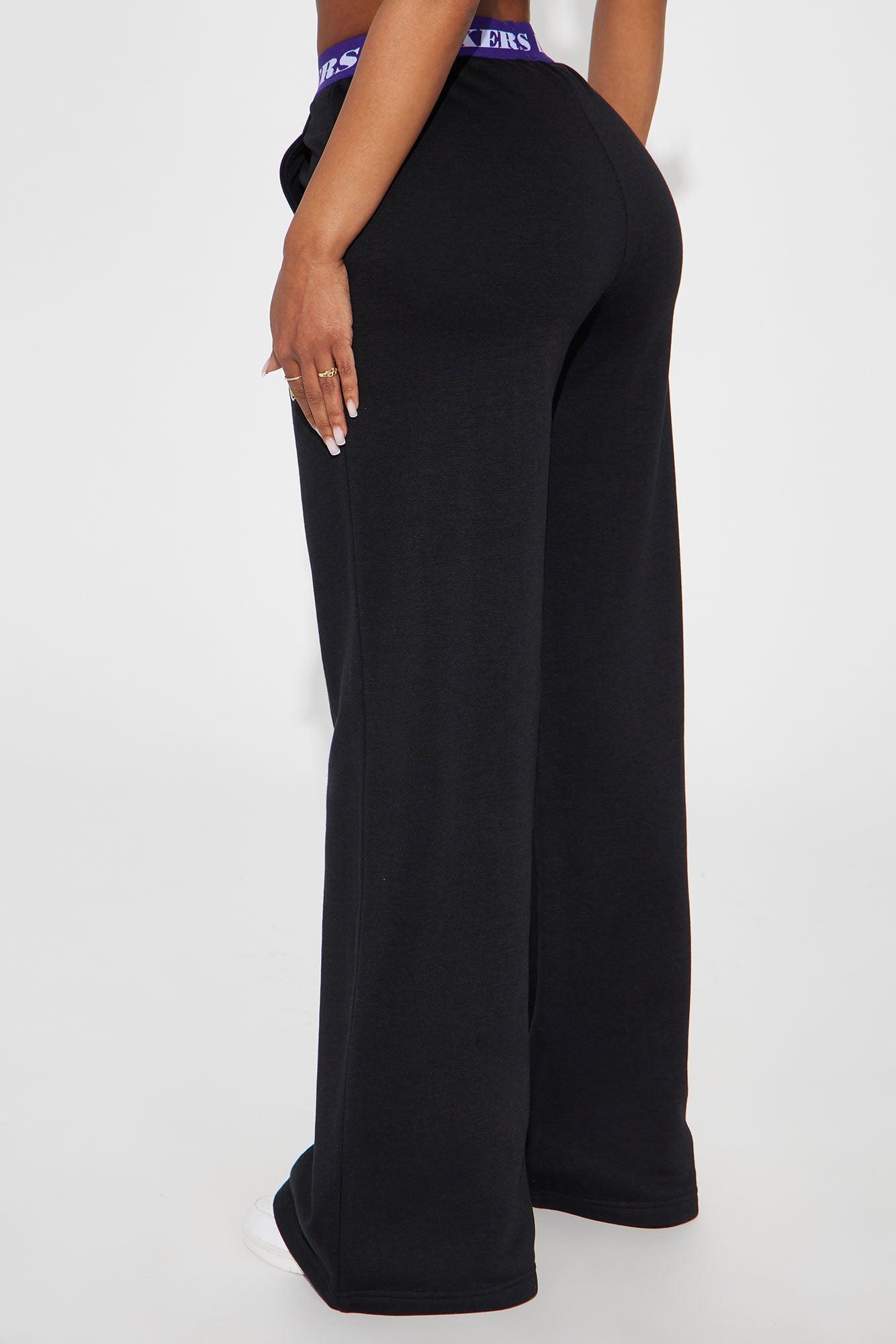Lakers Free Throw Wide Leg Pant - Black Product Image