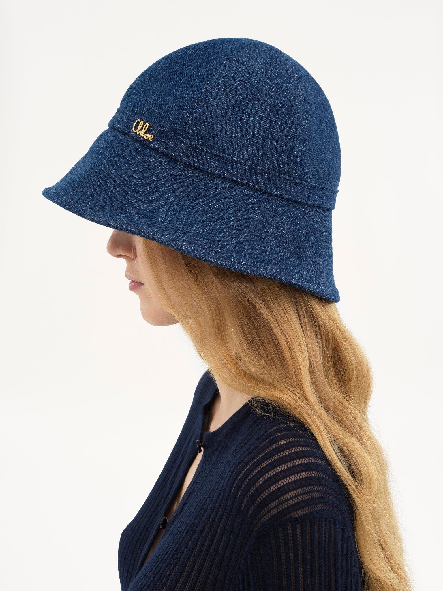 The Chloé Iconic bucket hat in denim Product Image
