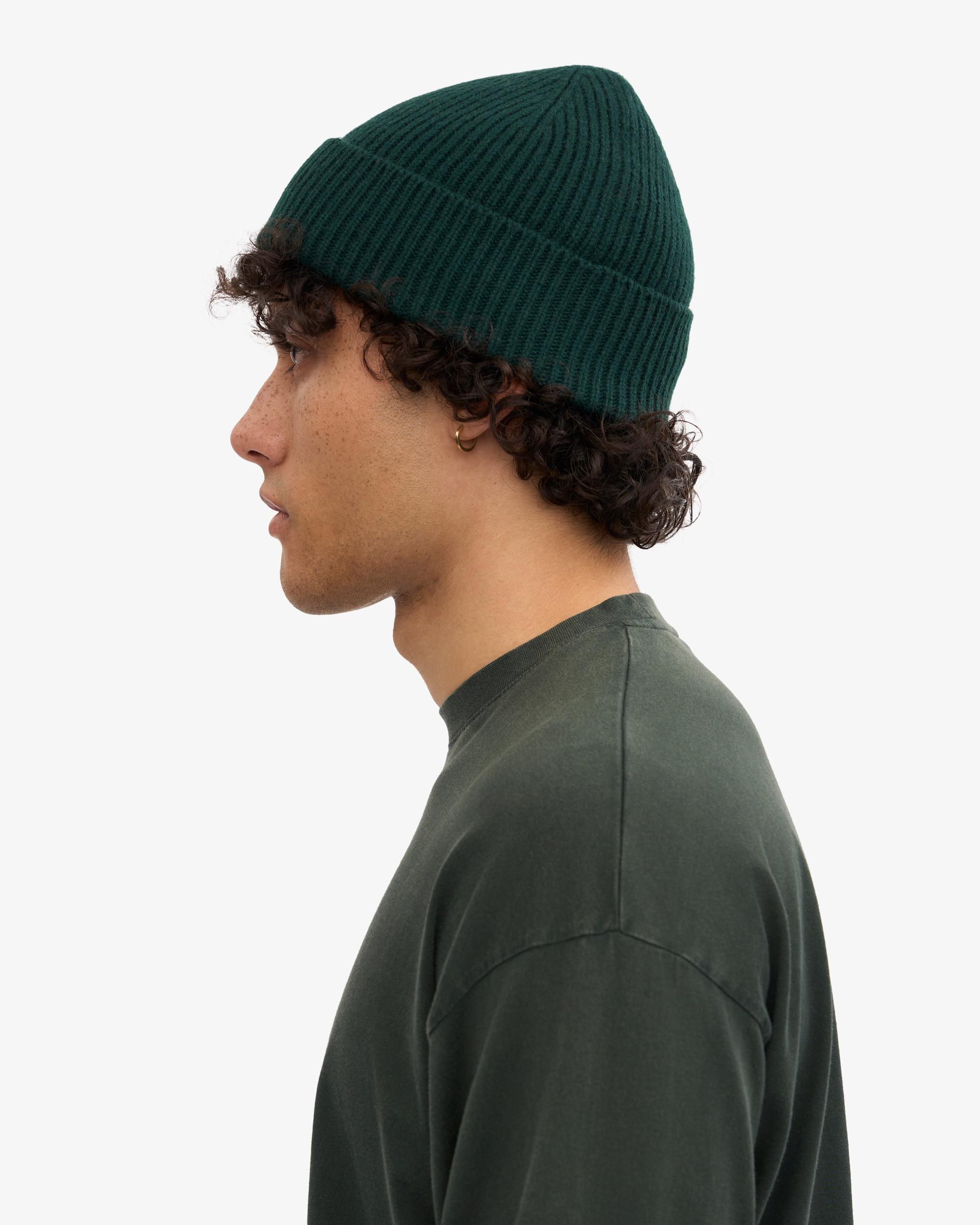 Merino Wool Beanie - Emerald Green Product Image