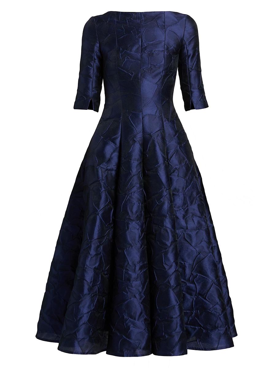 Womens Jacquard Fit & Flare Cocktail Dress Product Image