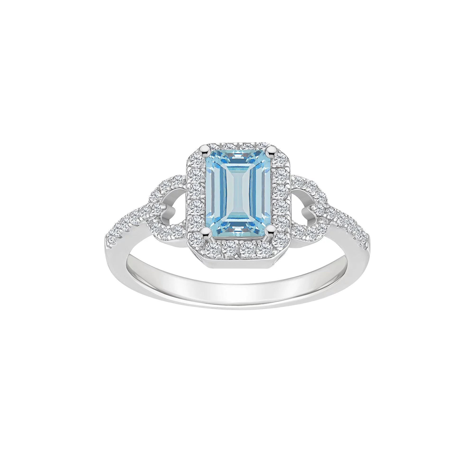 Celebration Gems Sterling Silver Sky Blue Topaz & White Topaz Accent Ring, Women's,  Product Image