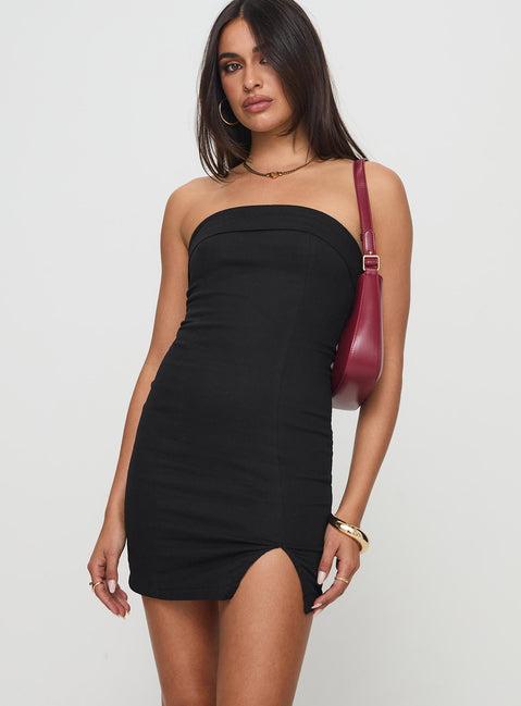 Dartel Strapless Mini Dress Black Product Image