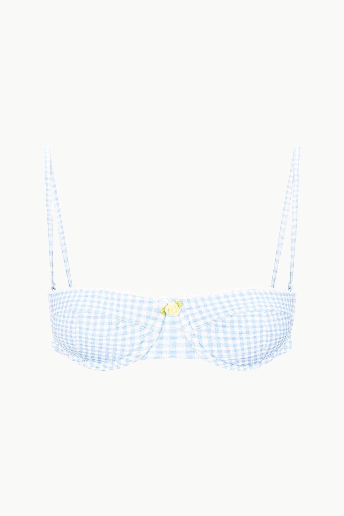JO BALCONETTE BIKINI TOP | SKY MICRO CHECK Product Image