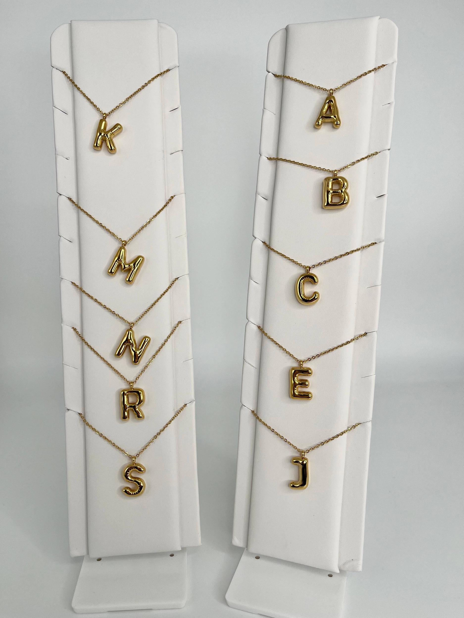 Sahira Jewelry Design - Bubble Initial Necklace Product Image