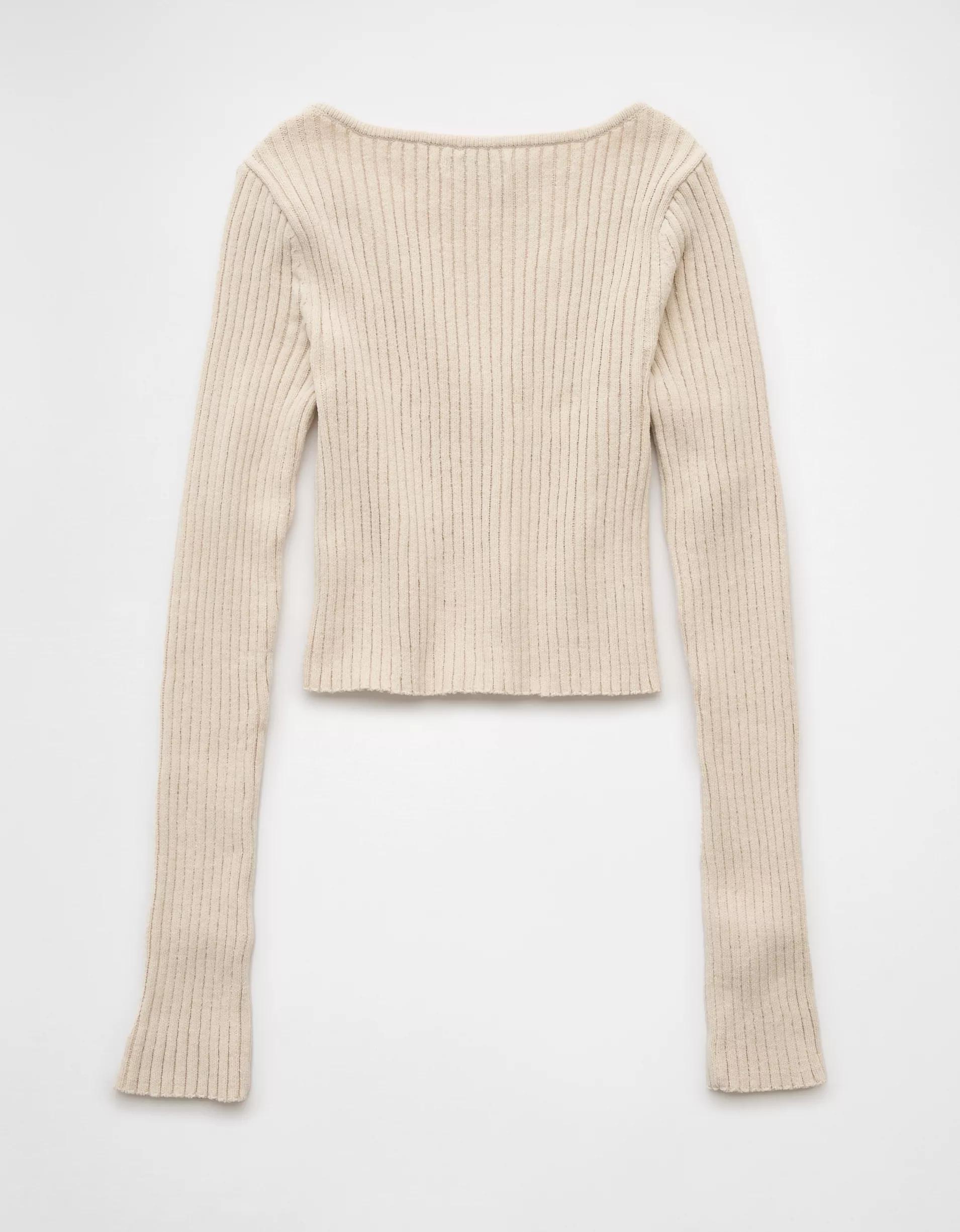 AE V-Neck Chenille Sweater Product Image