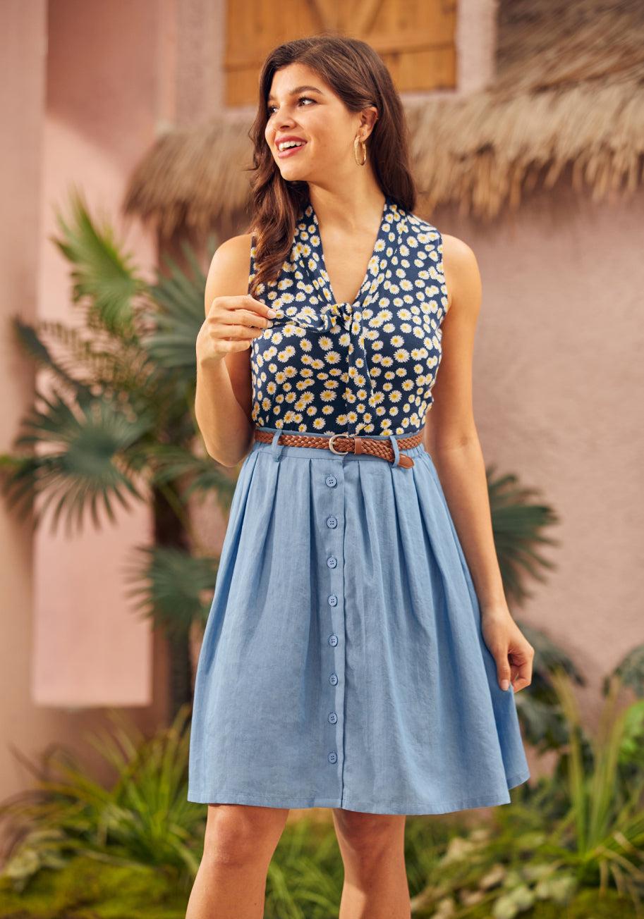 Bookstore's Best Chambray A-Line Skirt Product Image