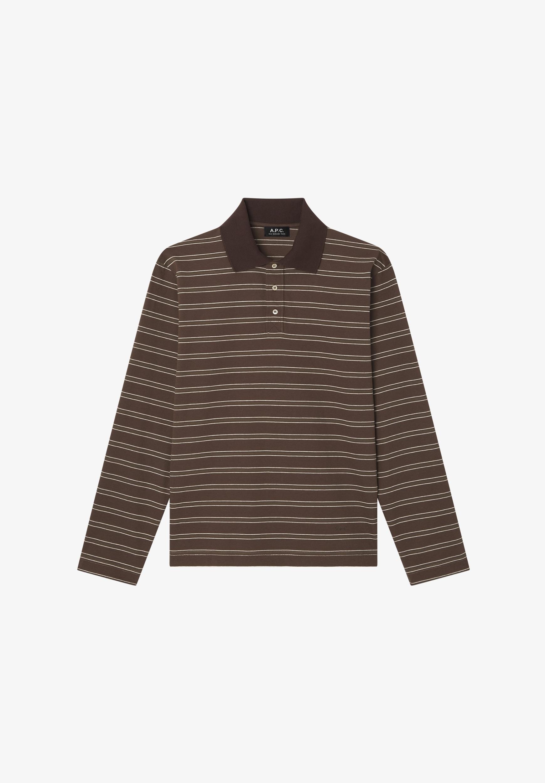 Long-sleeve striped polo shirt Male Product Image