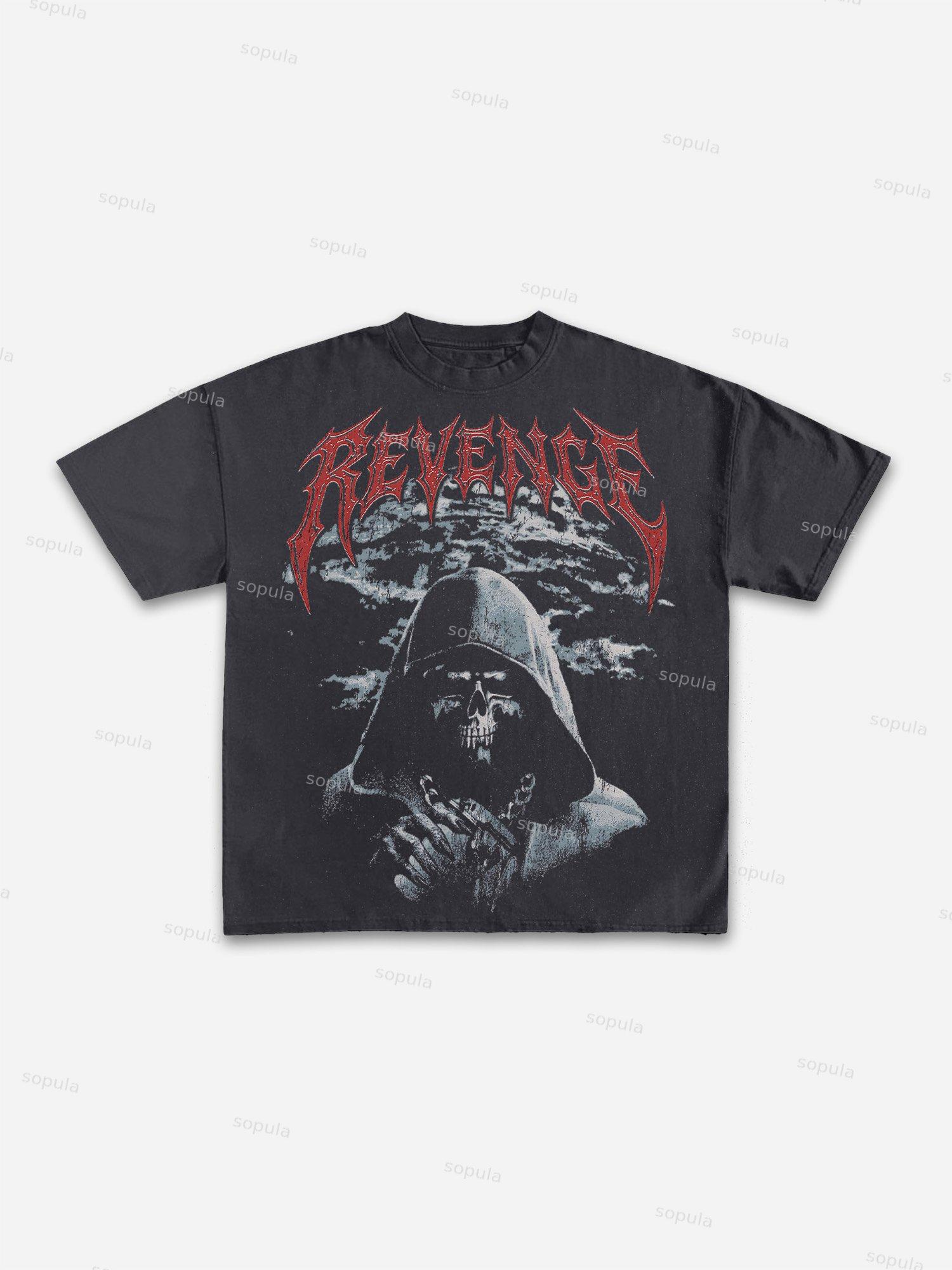 Vintage Revenge Graphic Cotton T-shirt Product Image