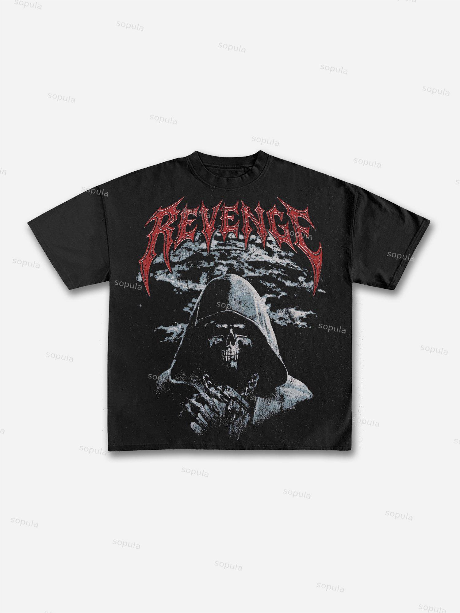 Vintage Revenge Graphic Cotton T-shirt Product Image