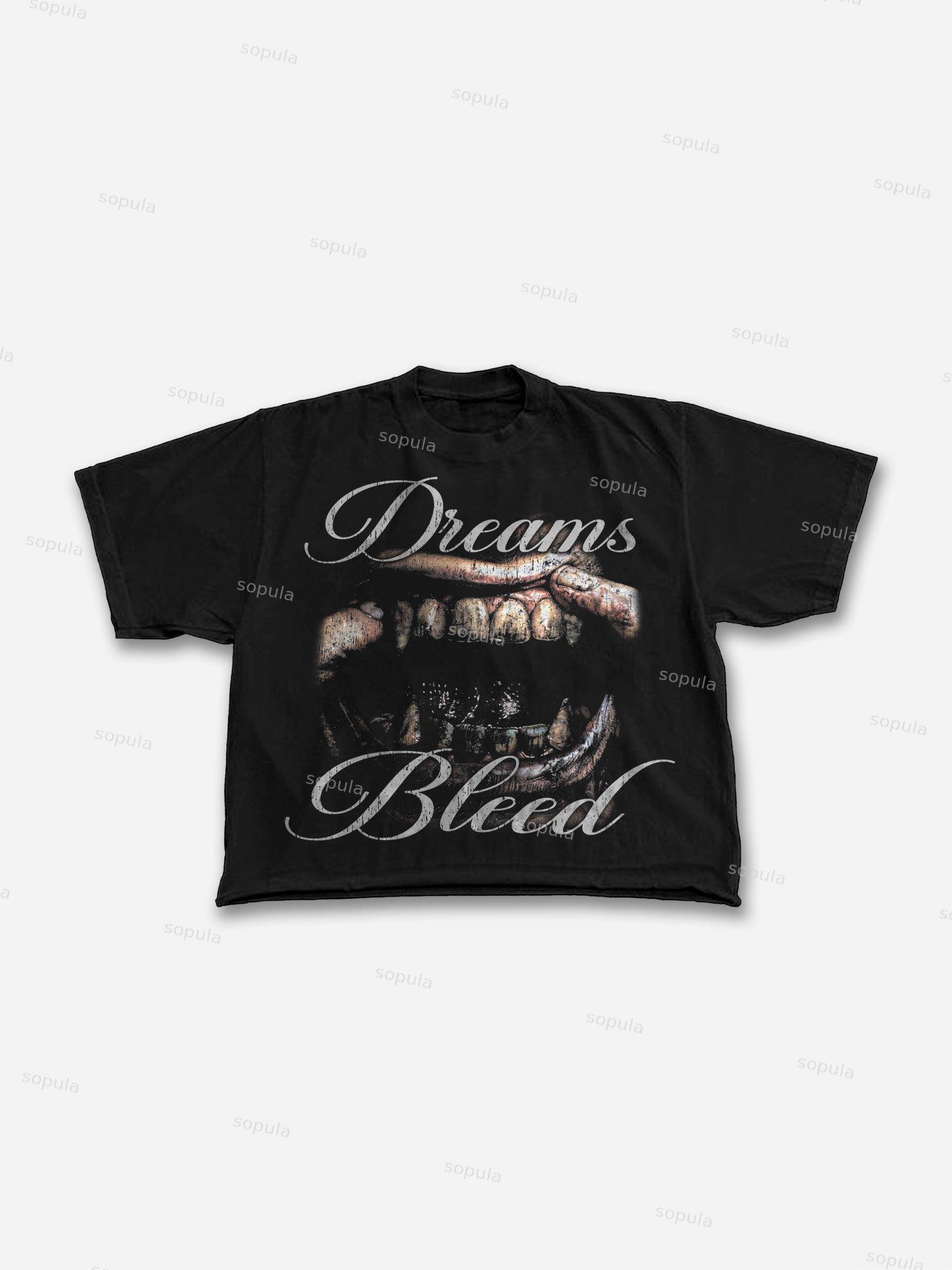 City Of God Dreams Bleed Retro Aged Graphic Cropped T-shirt Product Image