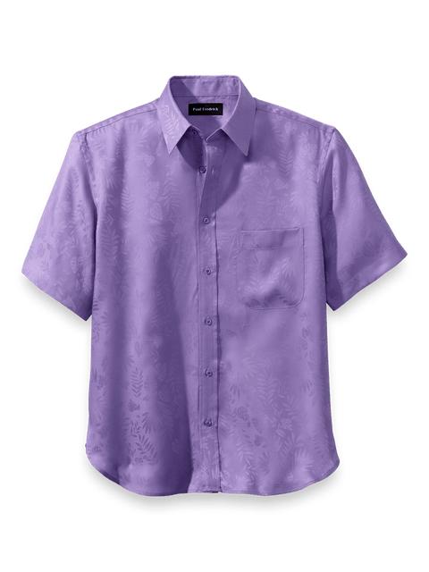 Lyocell Solid Jacquard Casual Shirt - Lavender Product Image