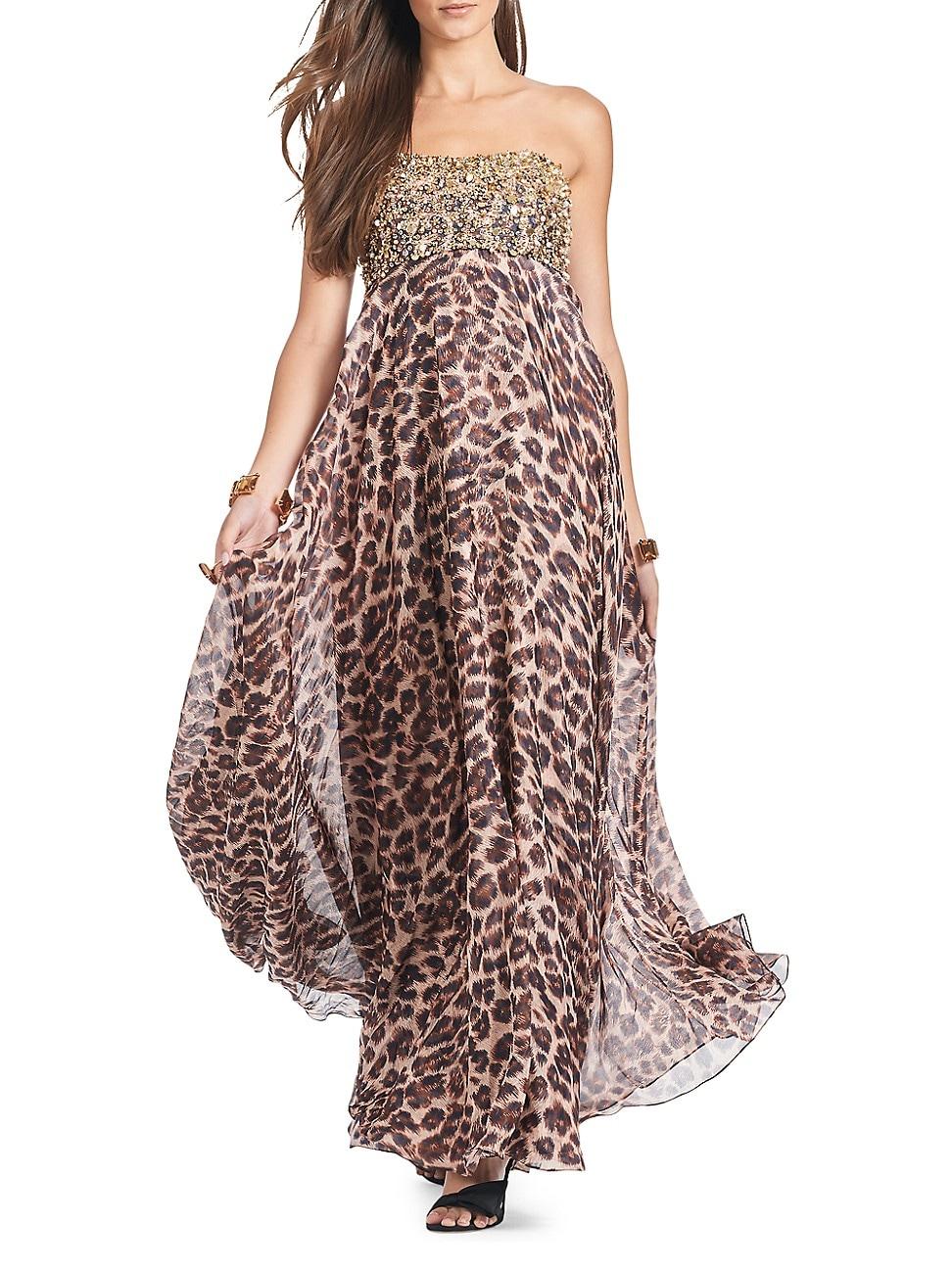 Womens Ames Sequined Leopard Gown Size 0 Product Image