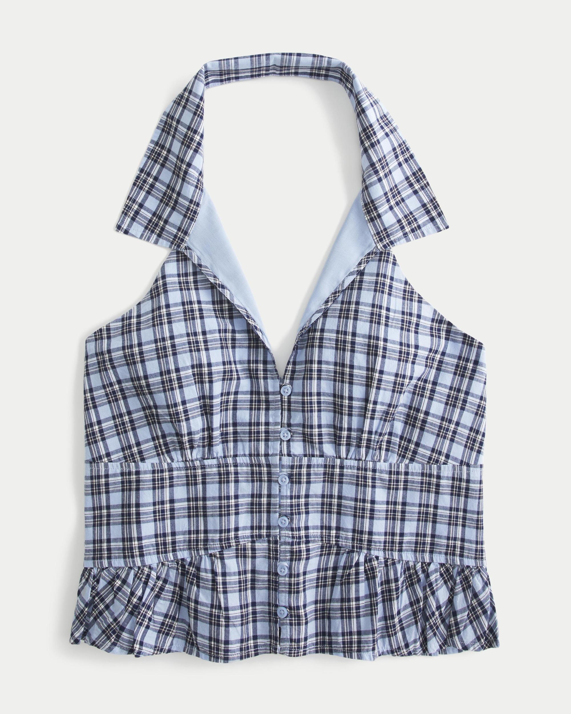 Collared Halter Blouse Product Image