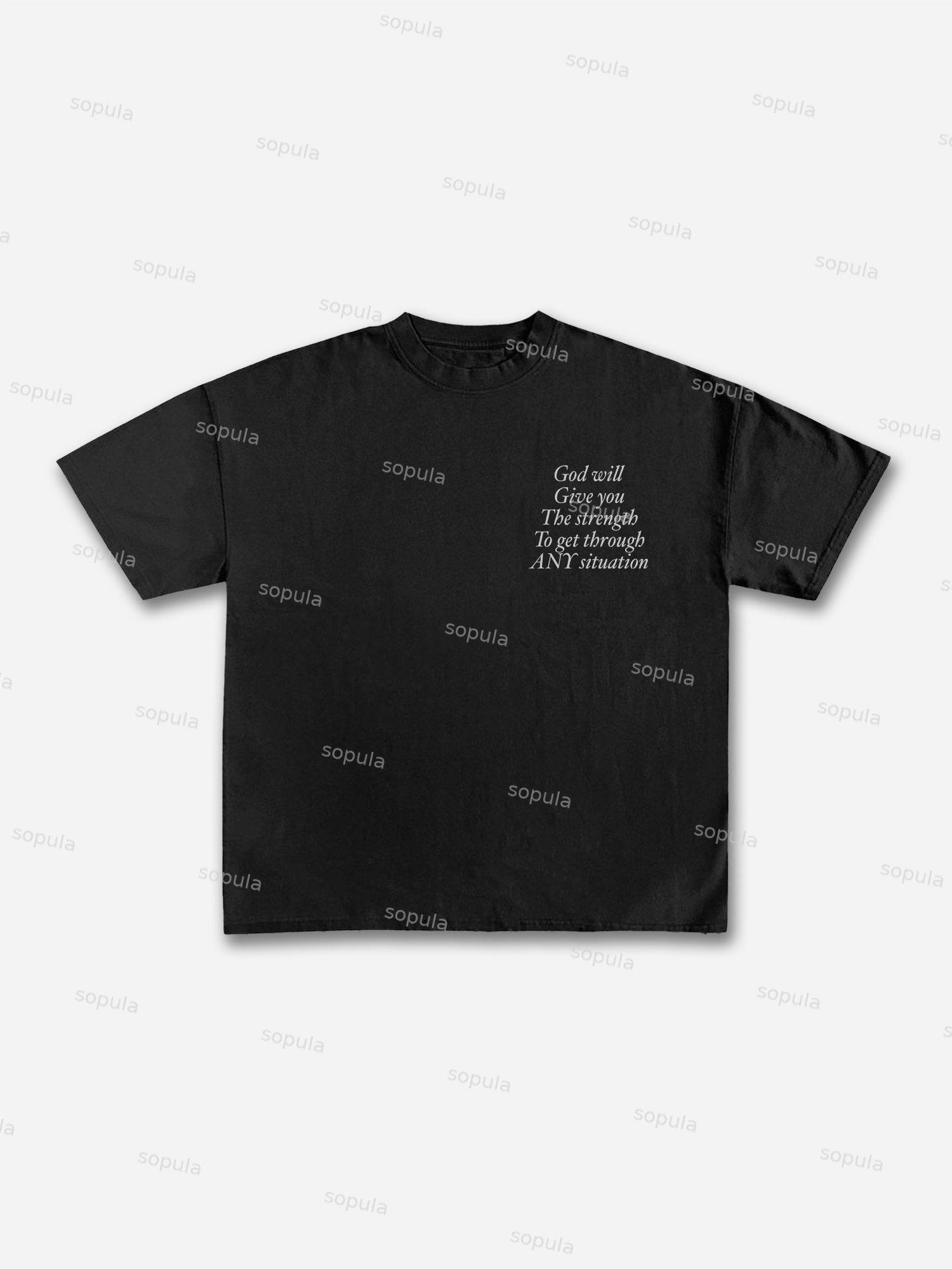 God Will Give You the Strength Print T-Shirt Product Image