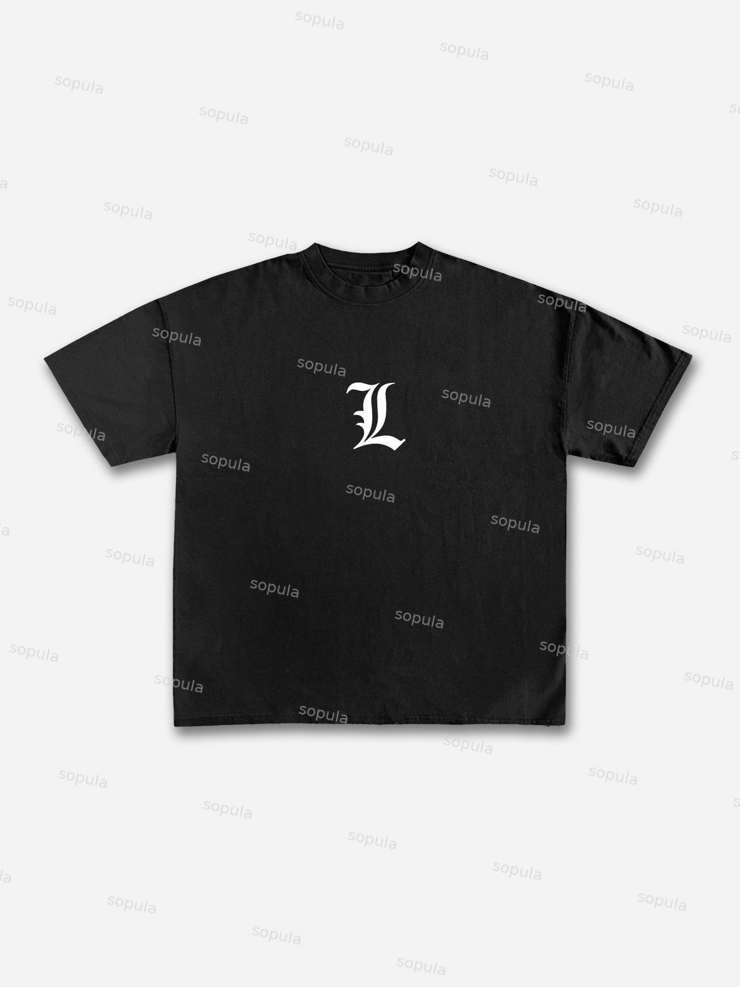 Death Note L Graphic Cotton T-shirt Product Image