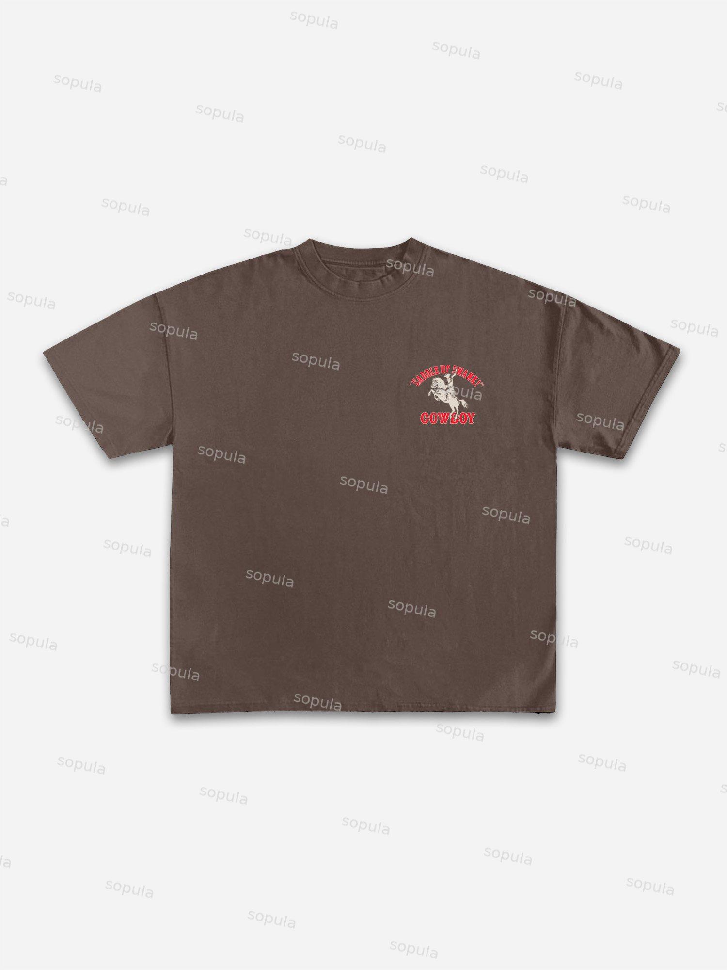 Cowboy Old Vintage Graphic Cotton T-shirt Product Image