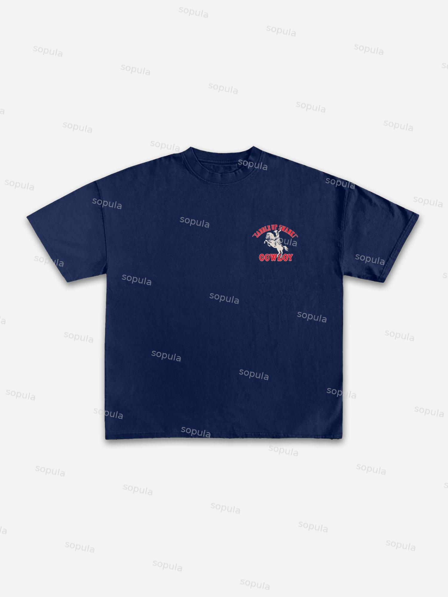 Cowboy Old Vintage Graphic Cotton T-shirt Product Image