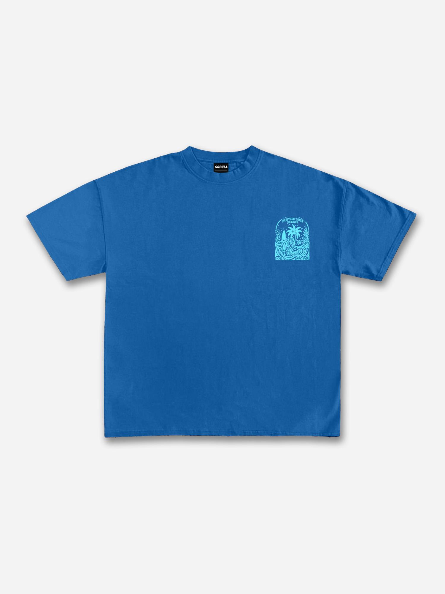Sopula Everything Comes In Waves Casual Graphic Cotton T-shirt Product Image