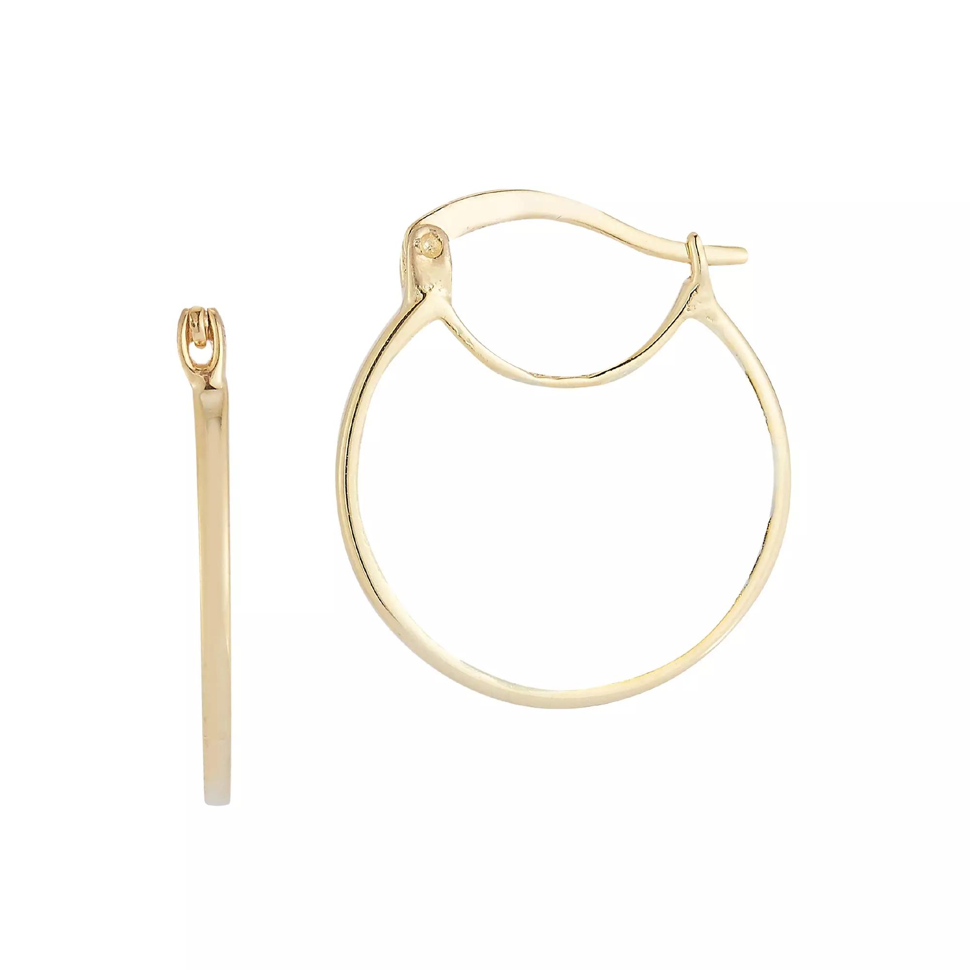 Sunkissed Sterling 14k Gold Over Silver Enamel Hoop Earrings, Women's, Gold Tone White Product Image