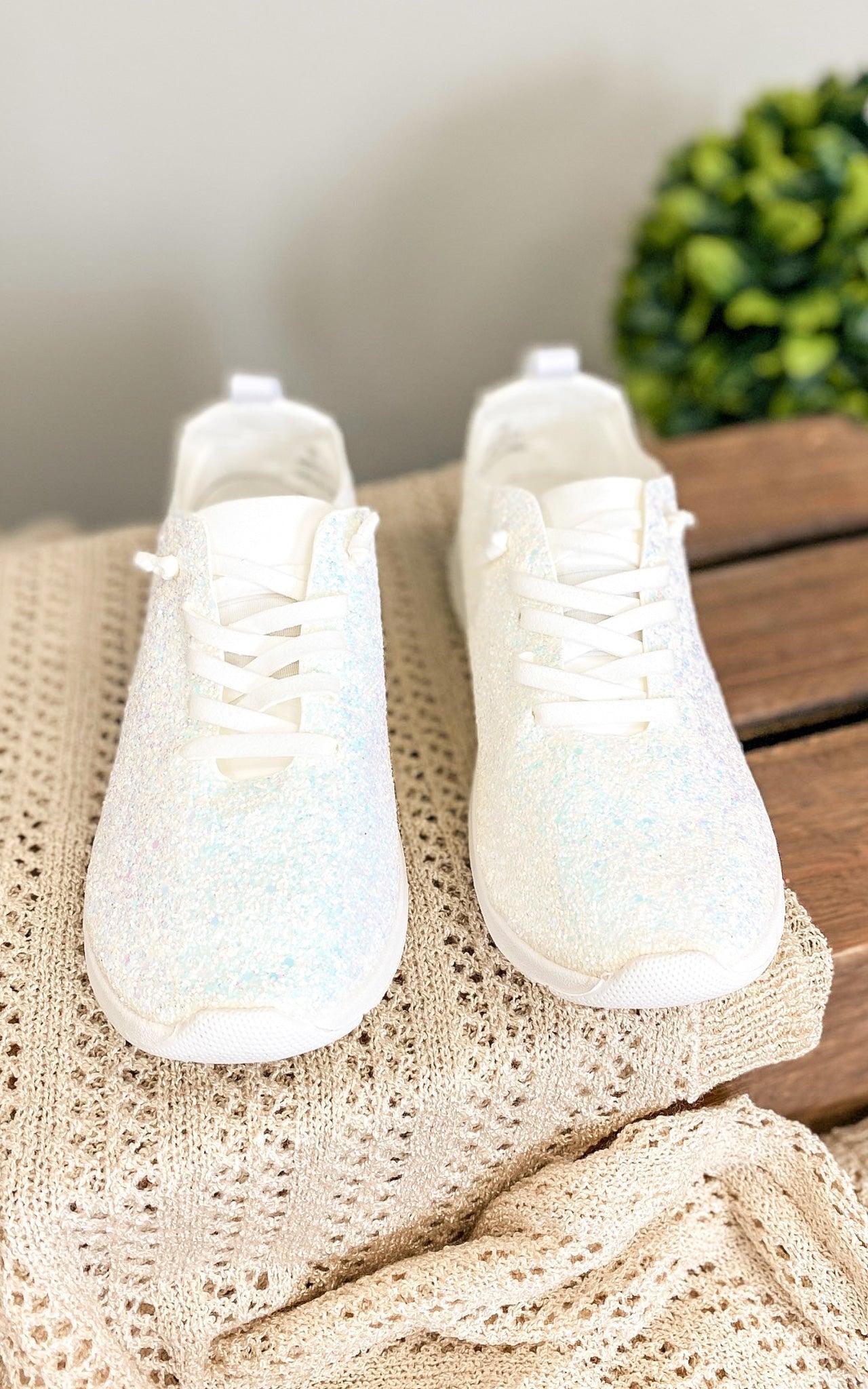 Mayo Glitter Sneakers in White (Online Exclusive) Product Image