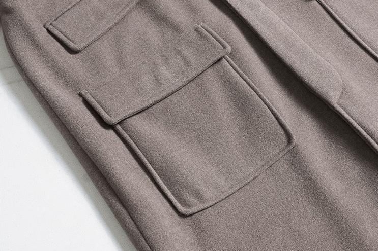 RT No. 10613 BROWN WOOLEN TRENCH COAT Product Image