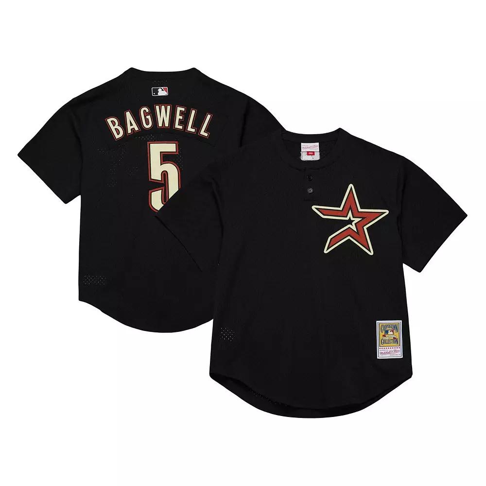 Men's Mitchell & Ness Jeff Bagwell Black Houston Astros Cooperstown Collection Mesh Batting Practice Jersey, Size: 2XL Product Image