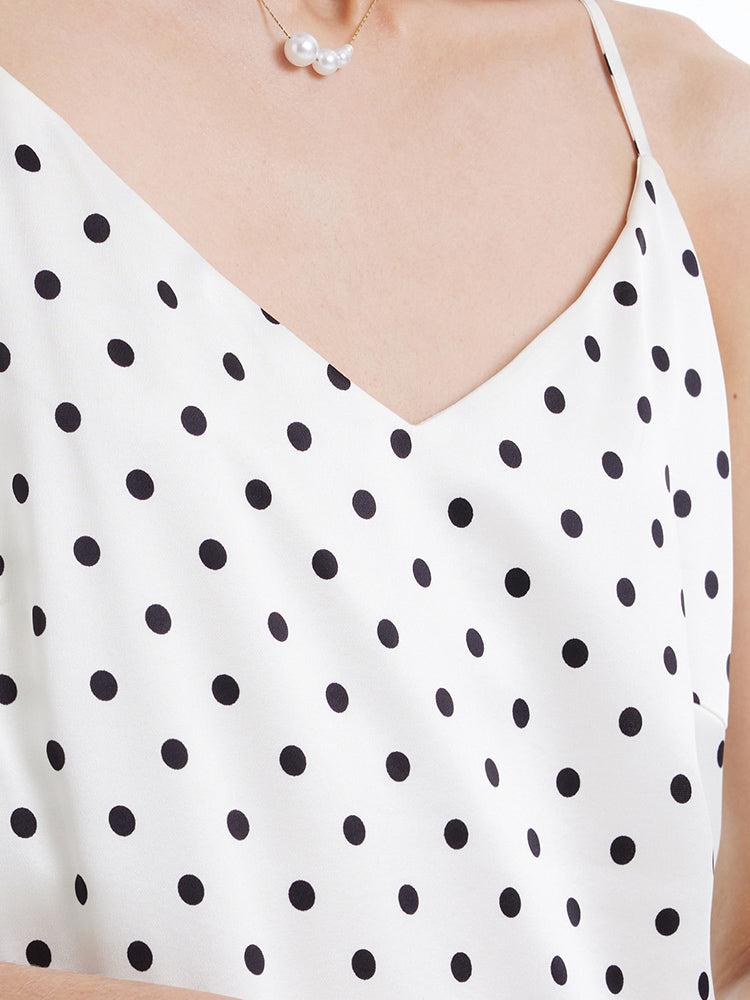 Polka Dots Spaghetti Strap Slip Maxi Dress Product Image