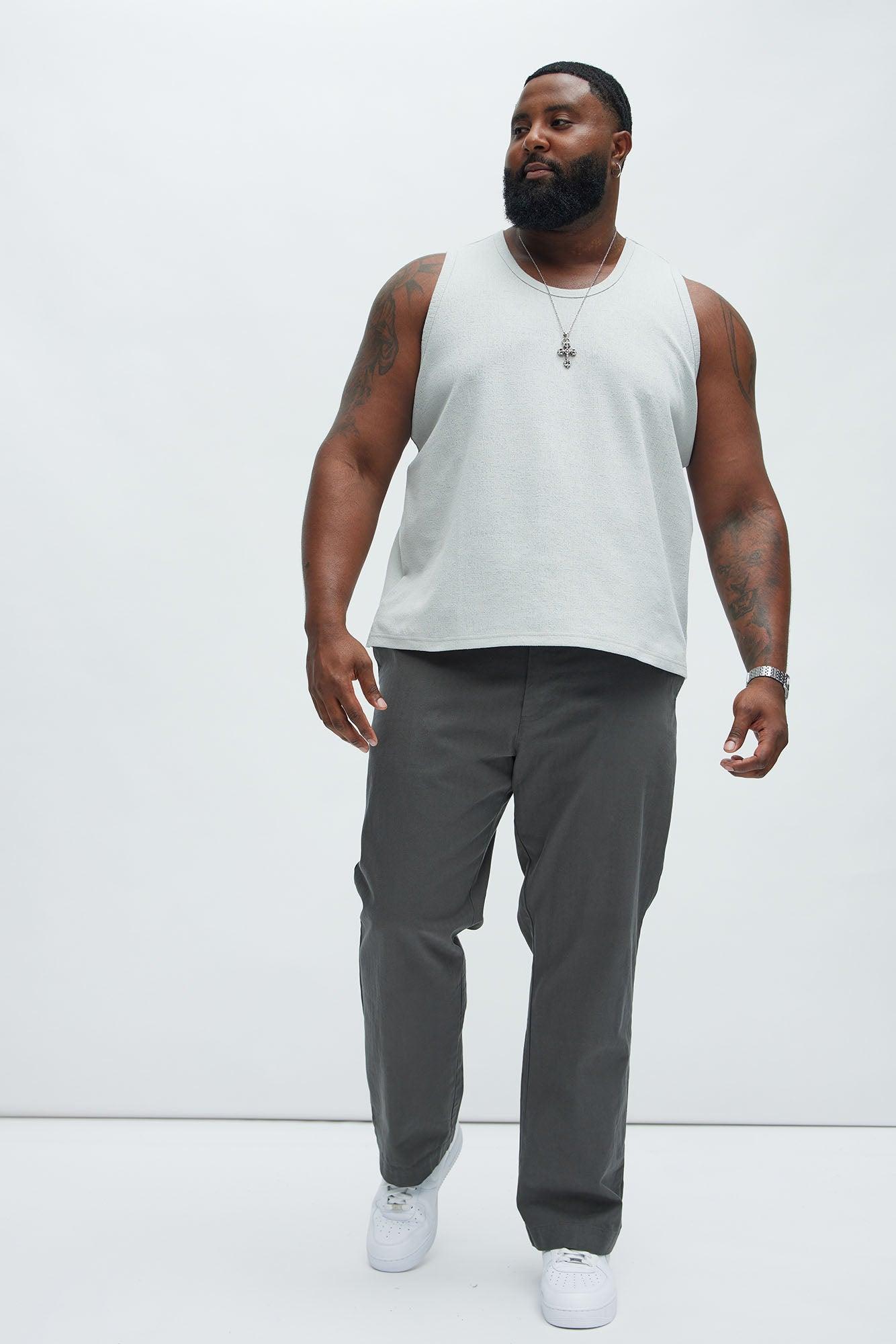 Duval Textured Relaxed Tank - Grey Product Image